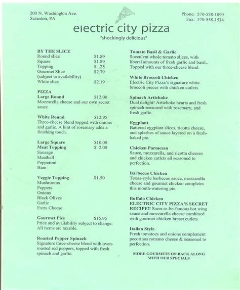 electric city bakery|electric city scranton pa menu.